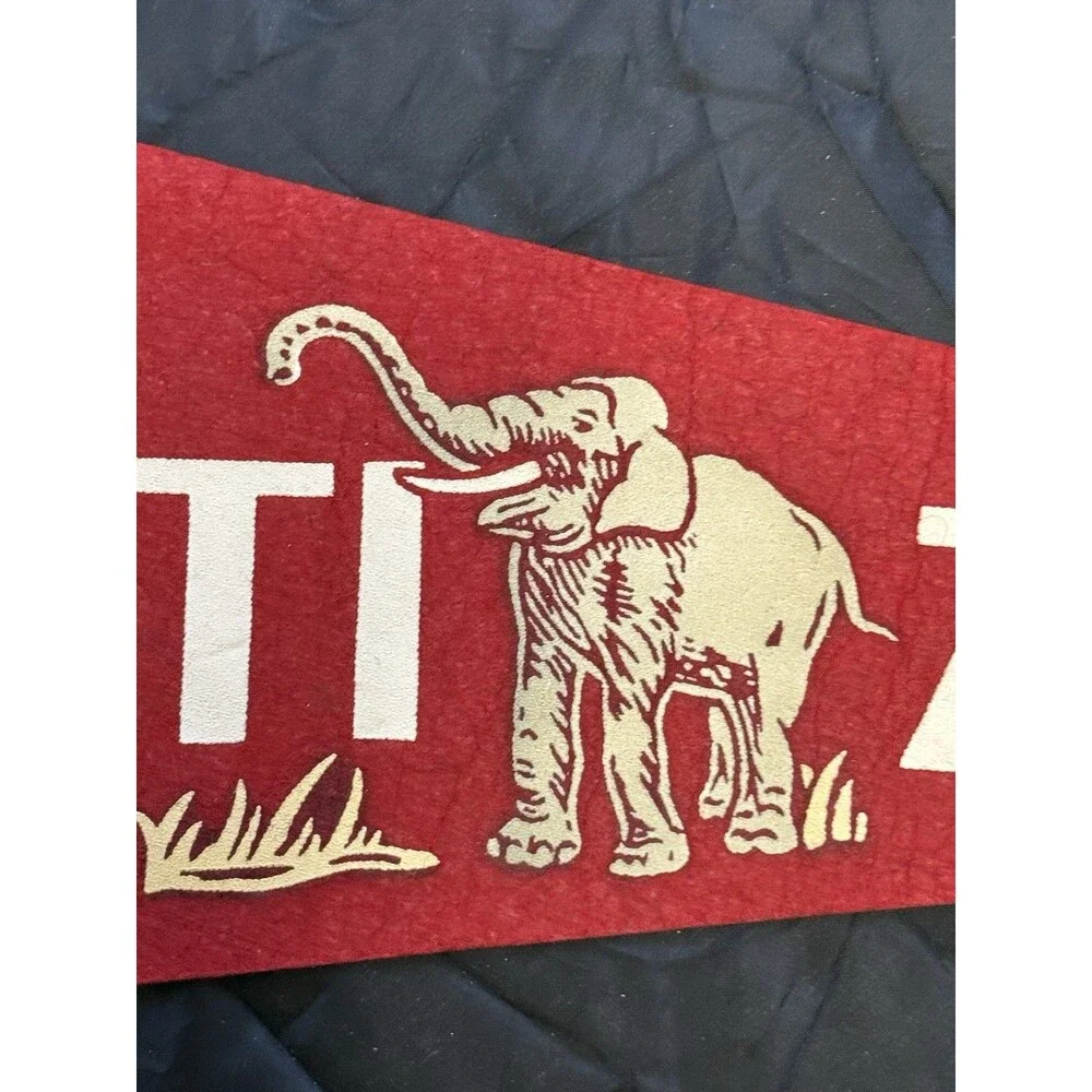 Vintage 1950s Cleveland Zoo Wool Felt Souvenir Pennant Ohio